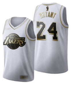 NBA Los Angeles Lakers Kobe Bryant Gold and White Player Jersey
