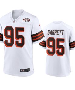 Men's Browns #95 Myles Garrett Nike 1946 Collection Alternate Game Limited NFL Jersey - White