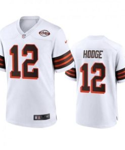 Men's Cleveland Browns #12 Khadarel Hodge Nike 1946 Collection Alternate Game Limited NFL Jersey - White Men's