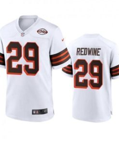 Men's Cleveland Browns #29 Sheldrick Redwine Nike 1946 Collection Alternate Game Limited NFL Jersey - White Men's