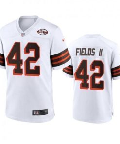 Men's Cleveland Browns #42 Tony Fields II Nike 1946 Collection Alternate Game Limited NFL Jersey - White Men's