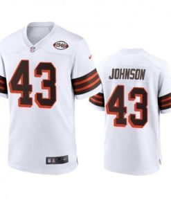 Men's Cleveland Browns #43 John Johnson Nike 1946 Collection Alternate Game Limited NFL Jersey - White Men's