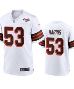 Men's Cleveland Browns #53 Nick Harris Nike 1946 Collection Alternate Game Limited NFL Jersey - White Men's