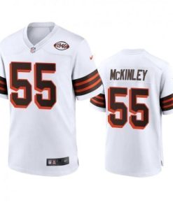 Men's Cleveland Browns #55 Takkarist Mckinley Nike 1946 Collection Alternate Game Limited NFL Jersey - White Men's