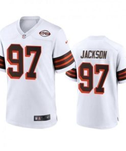 Men's Cleveland Browns #97 Malik Jackson Nike 1946 Collection Alternate Game Limited NFL Jersey - White Men's