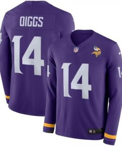 Men's Minnesota Vikings #14 Stefon Diggs Purple Team Color Men's Stitched NFL Limited Therma Long Sleeve Jersey Men's