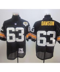 60TH Mitchell And Ness Pittsburgh Steelers #63 Dermontti Dawson Black Stitched NFL Jersey Men's