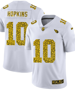 Arizona Cardinals #10 DeAndre Hopkins Men's Nike Flocked Leopard Print Vapor Limited NFL Jersey White