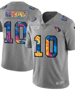 Arizona Cardinals #10 DeAndre Hopkins Men's Nike Multi-Color 2020 NFL Crucial Catch NFL Jersey Greyheather