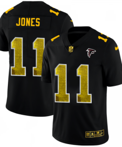 Atlanta Atlanta Falcons #11 Julio Jones Men's Black Nike Golden Sequin Vapor Limited NFL Jersey Men's