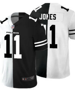 Atlanta Atlanta Falcons #11 Julio Jones Men's Black V White Peace Split Nike Vapor Untouchable Limited NFL Jersey Men's