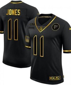 Atlanta Atlanta Falcons #11 Julio Jones Men's Nike 2020 Salute To Service Golden Limited NFL Jersey Black Men's