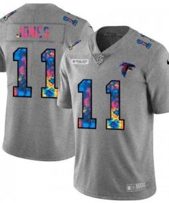 Atlanta Atlanta Falcons #11 Julio Jones Men's Nike Multi-Color 2020 NFL Crucial Catch NFL Jersey Greyheather Men's