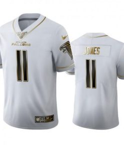 Atlanta Atlanta Falcons #11 Julio Jones Men's Nike White Golden Edition Vapor Limited NFL 100 Jersey Men's