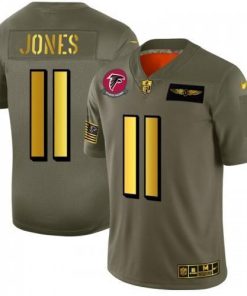 Atlanta Atlanta Falcons #11 Julio Jones NFL Men's Nike Olive Gold 2019 Salute to Service Limited Jersey Men's