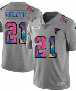 Atlanta Atlanta Falcons #21 Todd Gurley II Men's Nike Multi-Color 2020 NFL Crucial Catch NFL Jersey Greyheather Men's