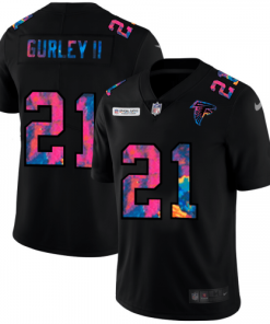 Atlanta Atlanta Falcons #21 Todd Gurley II Men's Nike Multi-Color Black 2020 NFL Crucial Catch Vapor Untouchable Limited Jersey Men's