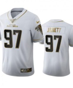 Atlanta Atlanta Falcons #97 Grady Jarrett Men's Nike White Golden Edition Vapor Limited NFL 100 Jersey Men's