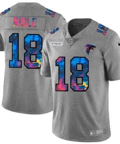Atlanta Falcons #18 Calvin Ridley Men's Nike Multi-Color 2020 NFL Crucial Catch NFL Jersey Greyheather