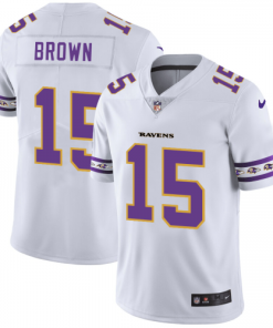 Baltimore Baltimore Ravens #15 Marquise Brown Nike White Team Logo Vapor Limited NFL Jersey Men's