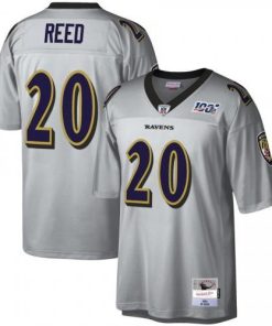Baltimore Baltimore Ravens #20 Ed Reed Mitchell & Ness NFL 100 Retired Player Platinum Jersey Men's