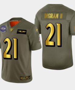 Baltimore Baltimore Ravens #21 Mark Ingram II Men's Nike Olive Gold 2019 Salute to Service Limited NFL 100 Jersey Men's