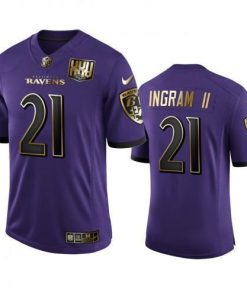 Baltimore Baltimore Ravens #21 Mark Ingram II Men's Nike Purple Team 25th Season Golden Limited NFL Jersey Men's