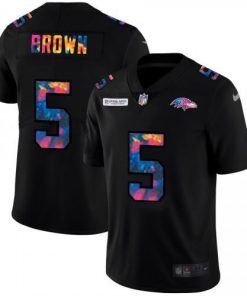 Baltimore Baltimore Ravens #5 Marquise Brown Men's Nike Multi-Color Black 2020 NFL Crucial Catch Vapor Untouchable Limited Jersey Men's