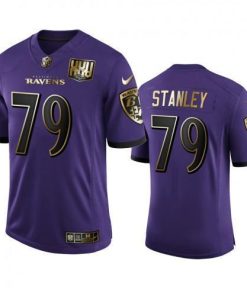 Baltimore Baltimore Ravens #79 Ronnie Stanley Men's Nike Purple Team 25th Season Golden Limited NFL Jersey Men's