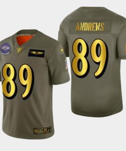 Baltimore Baltimore Ravens #89 Mark Andrews Men's Nike Olive Gold 2019 Salute to Service Limited NFL 100 Jersey Men's
