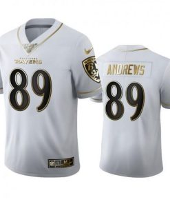 Baltimore Baltimore Ravens #89 Mark Andrews Men's Nike White Golden Edition Vapor Limited NFL 100 Jersey Men's