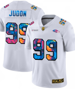 Baltimore Baltimore Ravens #99 Matthew Judon Men's White Nike Multi-Color 2020 NFL Crucial Catch Limited NFL Jersey Men's