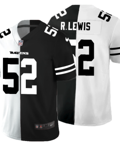 Baltimore Ravens #52 Ray Lewis Men's Black V White Peace Split Nike Vapor Untouchable Limited NFL Jersey