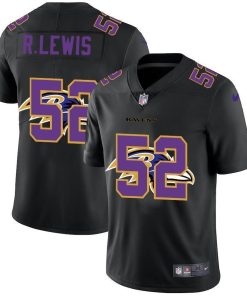 Baltimore Ravens #52 Ray Lewis Men's Nike Team Logo Dual Overlap Limited NFL Jersey Black
