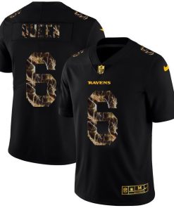 Baltimore Ravens #6 Patrick Queen Men's Black Nike Flocked Lightning Vapor Limited NFL Jersey