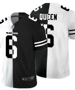 Baltimore Ravens #6 Patrick Queen Men's Black V White Peace Split Nike Vapor Untouchable Limited NFL Jersey