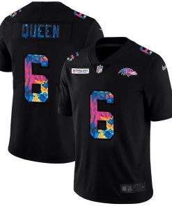 Baltimore Ravens #6 Patrick Queen Men's Nike Multi-Color Black 2020 NFL Crucial Catch Vapor Untouchable Limited Jersey
