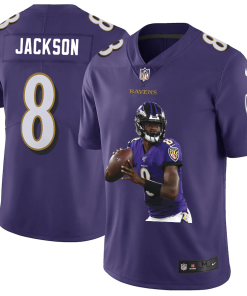 Baltimore Ravens #8 Lamar Jackson Men's Nike Player Signature Moves Vapor Limited NFL Jersey Purple