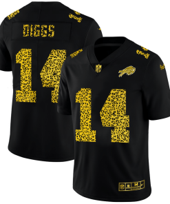 Buffalo Bills #14 Stefon Diggs Men's Nike Leopard Print Fashion Vapor Limited NFL Jersey Black