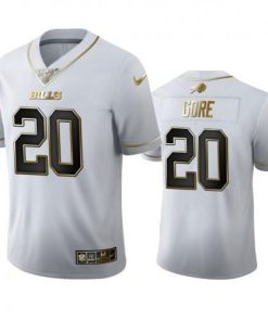 Buffalo Buffalo Bills #20 Frank Gore Men's Nike White Golden Edition Vapor Limited NFL 100 Jersey Men's