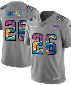 Buffalo Buffalo Bills #26 Devin Singletary Men's Nike Multi-Color 2020 NFL Crucial Catch NFL Jersey Greyheather Men's