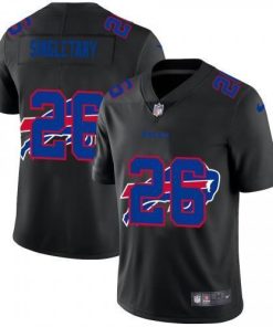 Buffalo Buffalo Bills #26 Devin Singletary Men's Nike Team Logo Dual Overlap Limited NFL Jersey Black Men's