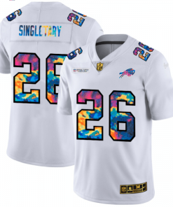Buffalo Buffalo Bills #26 Devin Singletary Men's White Nike Multi-Color 2020 NFL Crucial Catch Limited NFL Jersey Men's