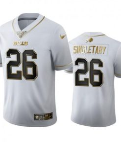 Buffalo Buffalo Bills #26 Devin Singletary White Men's Nike White Golden Edition Vapor Limited NFL 100 Jersey Men's