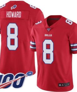 Buffalo Buffalo Bills #8 O. J. Howard Red Men's Stitched NFL Limited Rush 100th Season Jersey Men's