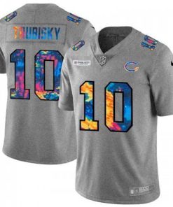 Chicago Chicago Bears #10 Mitchell Trubisky Men's Nike Multi-Color 2020 NFL Crucial Catch NFL Jersey Greyheather Men's