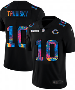 Chicago Chicago Bears #10 Mitchell Trubisky Men's Nike Multi-Color Black 2020 NFL Crucial Catch Vapor Untouchable Limited Jersey Men's