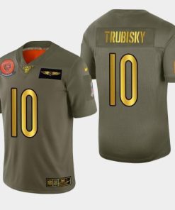 Chicago Chicago Bears #10 Mitchell Trubisky Men's Nike Olive Gold 2019 Salute to Service Limited NFL 100 Jersey Men's