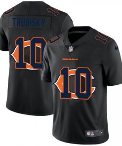 Chicago Chicago Bears #10 Mitchell Trubisky Men's Nike Team Logo Dual Overlap Limited NFL Jersey Black Men's