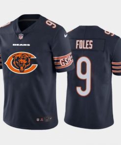 Chicago Chicago Bears #9 Nick Foles Navy Blue Men's Nike Big Team Logo Vapor Limited NFL Jersey Men's